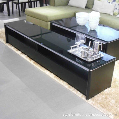 TV Stand with Tempered Glass